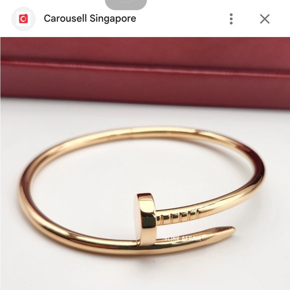 Gold Nail Bangle Bracelet - Picture 13 of 13